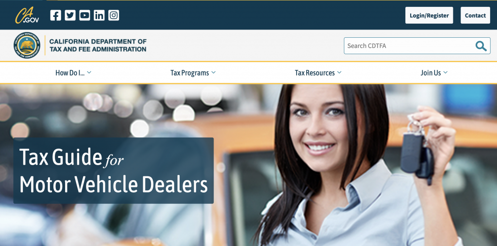 sales use tax structure car dealers